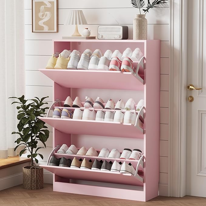 Ez Thin Wooden Shoe Rack – 3 Doors
