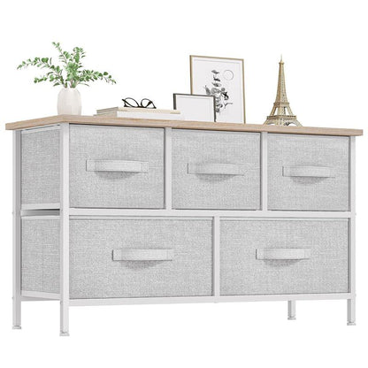 5 Drawer Fabric Storage Dresser for Bedroom, Closet & Entryway
