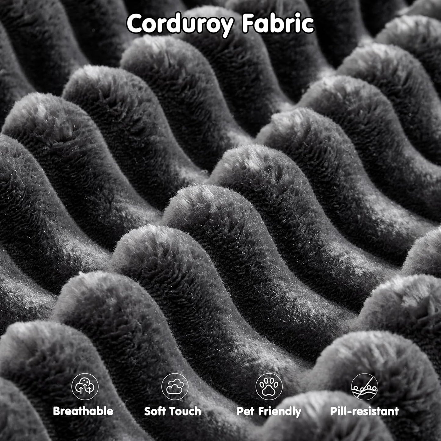 Plush Corduroy L-Shape Sofa – Ready to Lounge, No Assembly