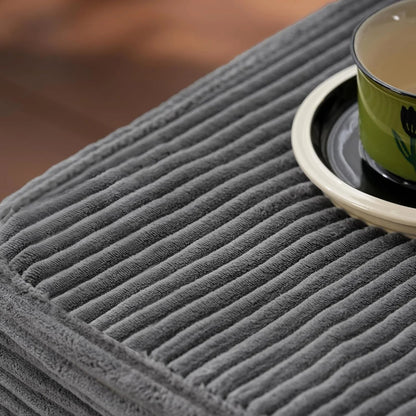 Plush Corduroy L-Shape Sofa – Ready to Lounge, No Assembly