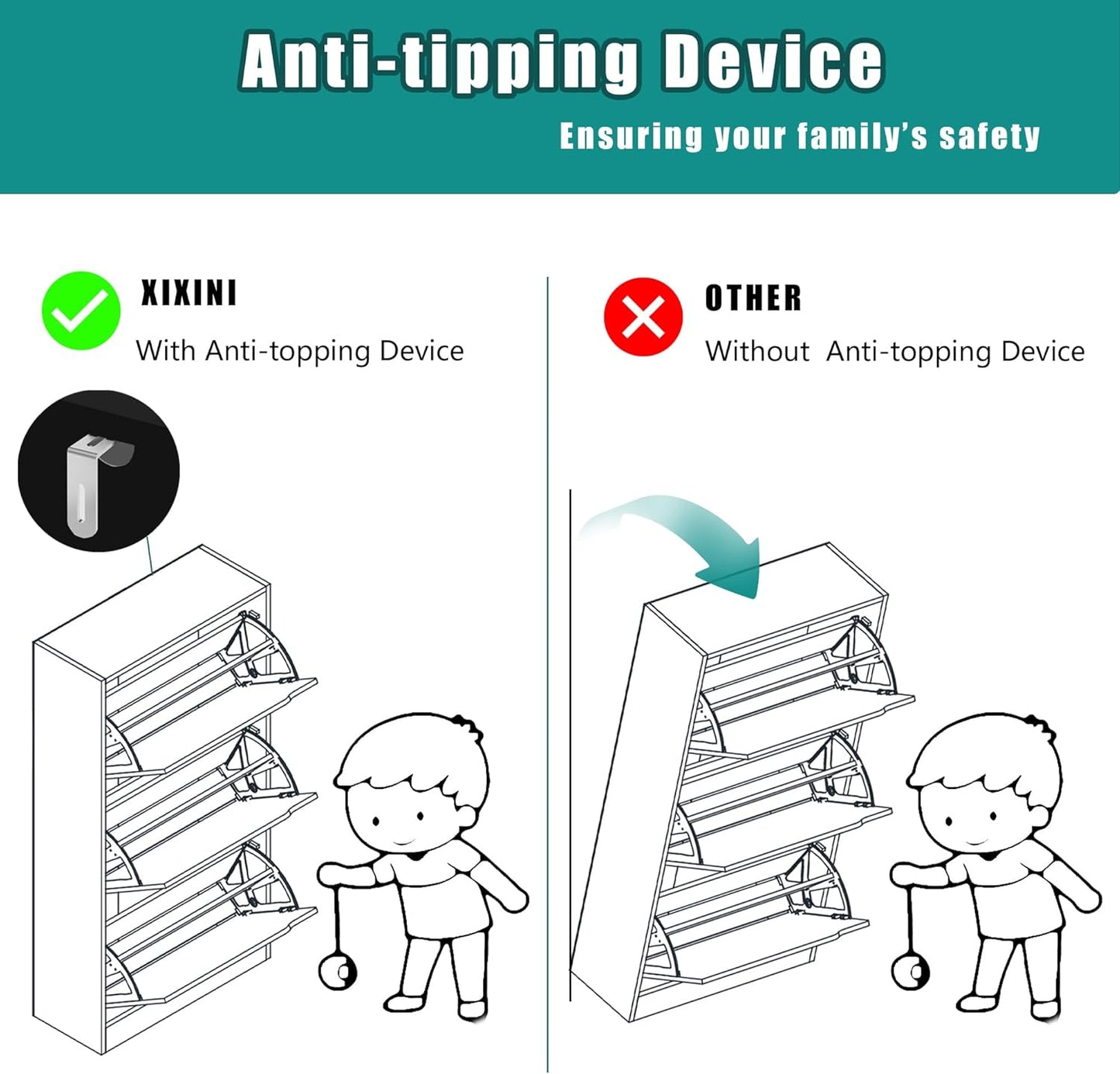 Ez Thin Wooden Shoe Rack – 3 Doors