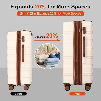 4 Piece Luggage Set with TSA Lock, Expandable Hardshell Spinner Wheels